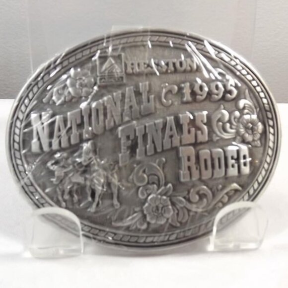 National Finals Rodeo 1995 HESSTON New Old Stock Belt Buckle - Picture 9 of 10